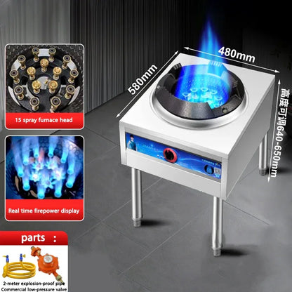 Fierce Fire Stove Commercial Low Pressure Gas Stove Restaurant Liquefied Gas Stove Stir Fry Stove with Flameout Protection