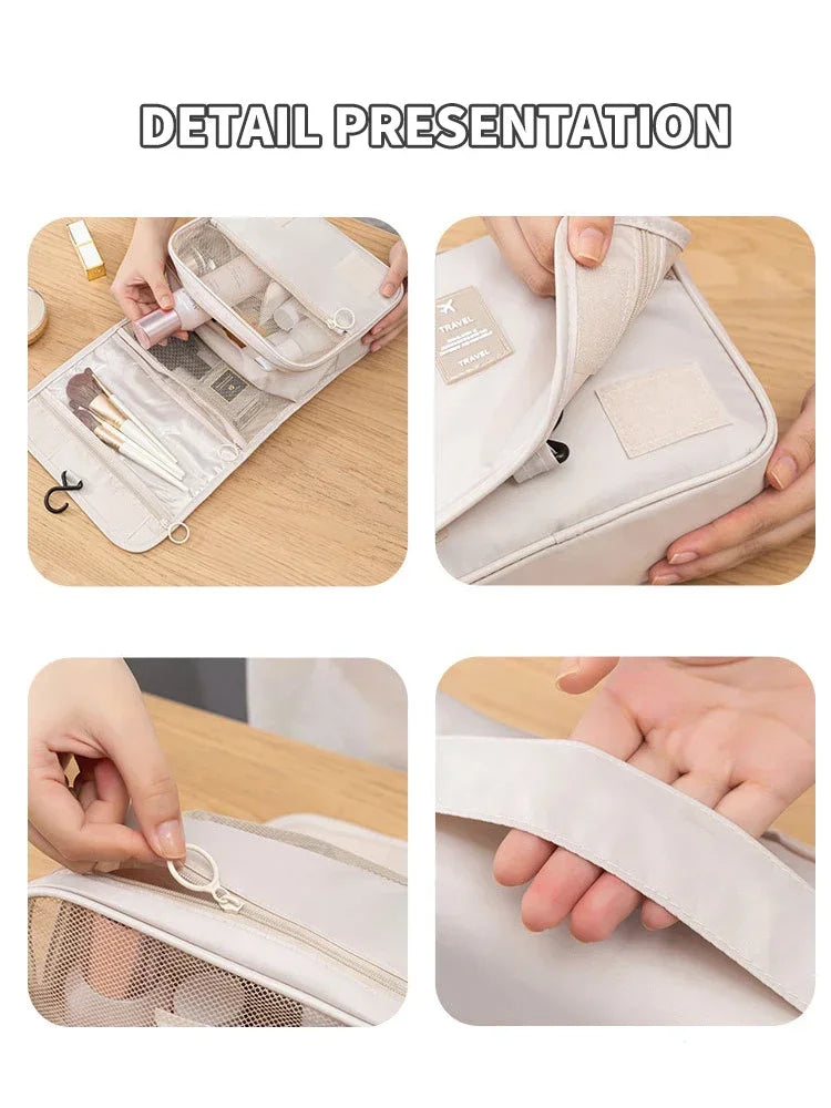 Handheld large capacity dry wet separation waterproof storage bag, wash bag travel convenient multifunctional hanging makeup bag