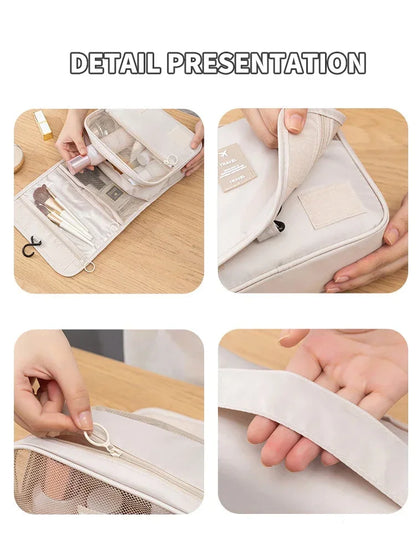 Handheld large capacity dry wet separation waterproof storage bag, wash bag travel convenient multifunctional hanging makeup bag