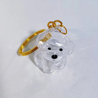 Cute Clear Puppy Hair Memorial DIY Pendant Keychain Decor Keepsake Capsule Pet's Dog Fur Container Pet Lovers Home Display Gifts