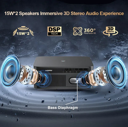 ThundeaL 3000Ansi 4K Full HD Projector TD98Pro 2G 32G Home Theater WiFi Android Portable Samrt TV Cinema TD98 Pro Beam Projector