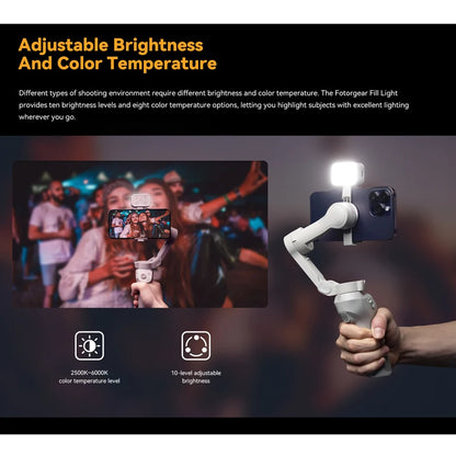 GBL01 Magnetic Mini Fill Light w/ Charging Box for DJI Osmo Mobile 6/SE/OM5, Zhiyun SMOOTH4/5/ Feiyu Handheld Gimbal Stabilizer