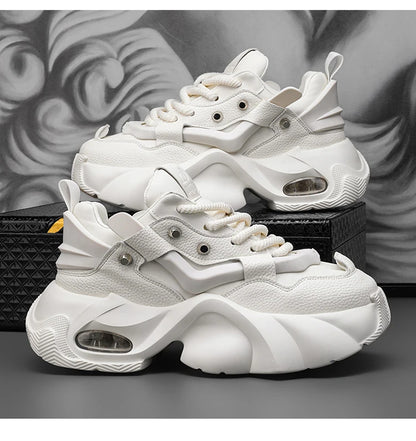Spring Retro Brown Sneakers Men's Shoes 2025 Chunky Casual Sneakers for Men Comfortable Leather Mens Shoes Trainers basket homme