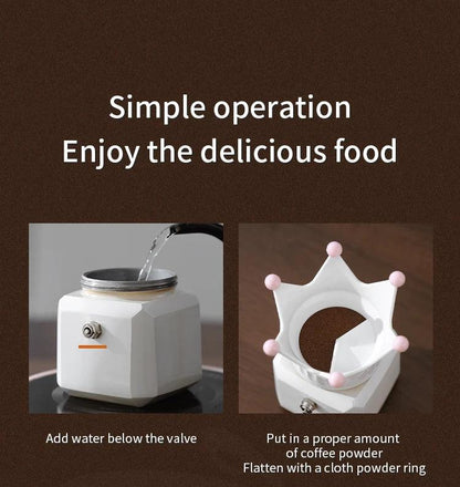 BINCOO Dual Valve Moka Pot Square Coffee Pot Espresso Pot Coffee Extraction Maker Set Electric Stove 220v Italian Home Barista