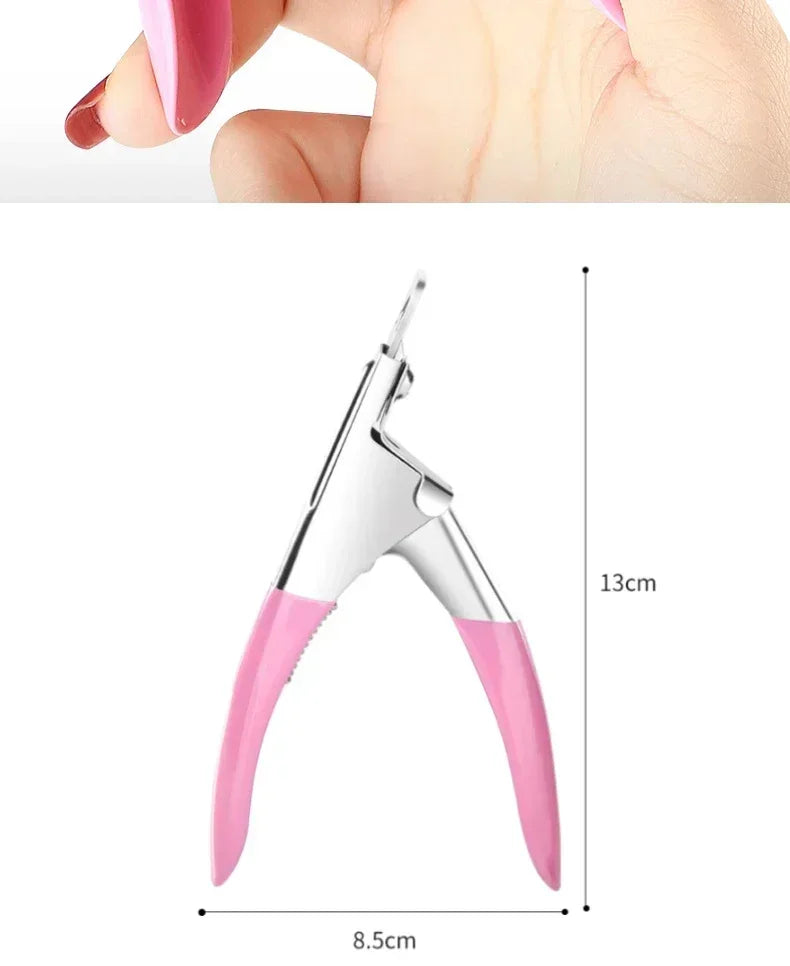 Professional U-Shaped False Nail Cutter, Straight Edge Fake Nail Tip Clipper, Manicure Pliers Nail Capsule Guillotine Tool