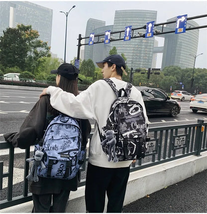 middle high school backpack for teenage boys cool school bag college student backpack large capacity schoolbag for boy cute doll