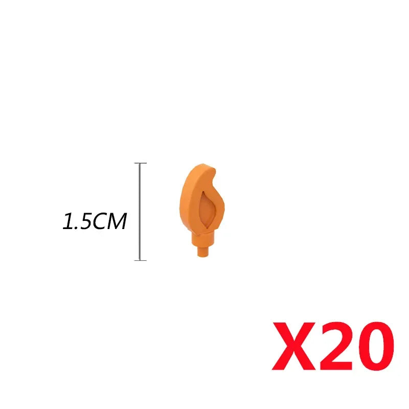 MOC Medieval Campfire Building Block Flame Wave Candle Transparent Wine Bottle Educational Toy Compatible Accessories Brick K054