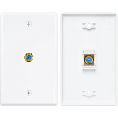 ZoeRax 10-Pack Coaxial Keystone Jack Insert, Gold-Plated RG6 Keystone Jack Insert F-Type Keystone Connectors