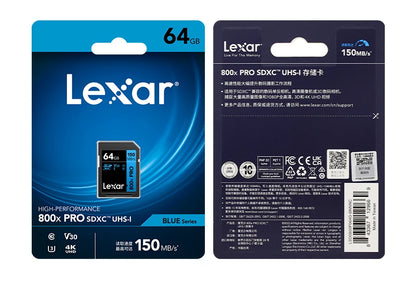 Lexar SD Card 800x Pro Read 150MB/s SDXC Flash Card 64GB 128GB 256GB V30 UHS-I SDHC 32GB Memory Card Storage Card For Camera