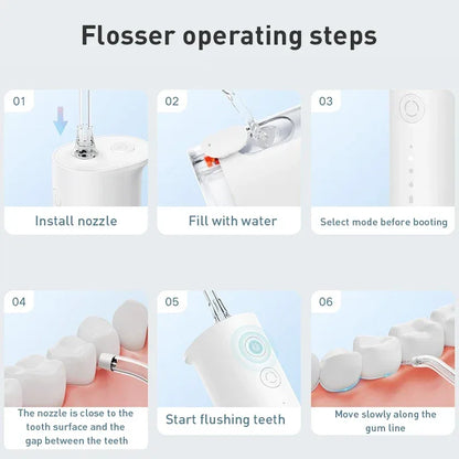 New MIJIA Portable Oral Irrigator F300 Dental Water Jet Water Flosser Teeth Whitening Bucal Tooth Cleaner Waterpulse MEO703