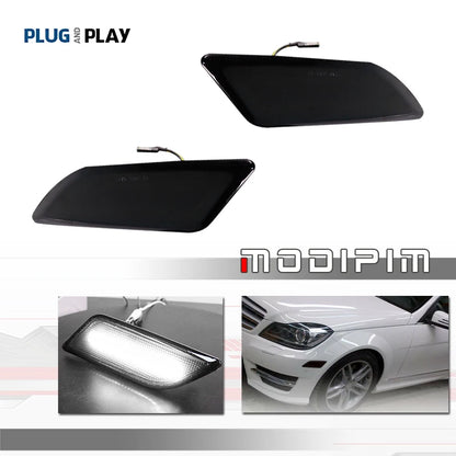 Amber/White LED Car Front Bumper Side Marker Turn Signal Lights For 2012-2014 Mercedes Benz W204 LCI C250 C300 C350 Sedan/Coupe