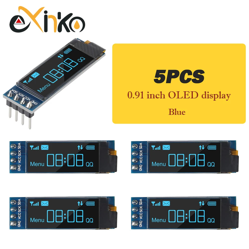 1-10pcs 0.91 inch OLED display module white/blue OLED 128X32 LCD LED Display SSD1306 12832 0.91 IIC i2C Communicate for ardunio