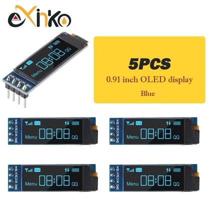 1-10pcs 0.91 inch OLED display module white/blue OLED 128X32 LCD LED Display SSD1306 12832 0.91 IIC i2C Communicate for ardunio