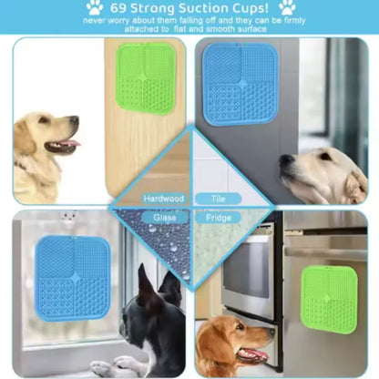Pet Lick Silicone Mat Slow Feeder Dog Food Plate Bathing Distraction Sucker Training Feeder Supplies for Dogs