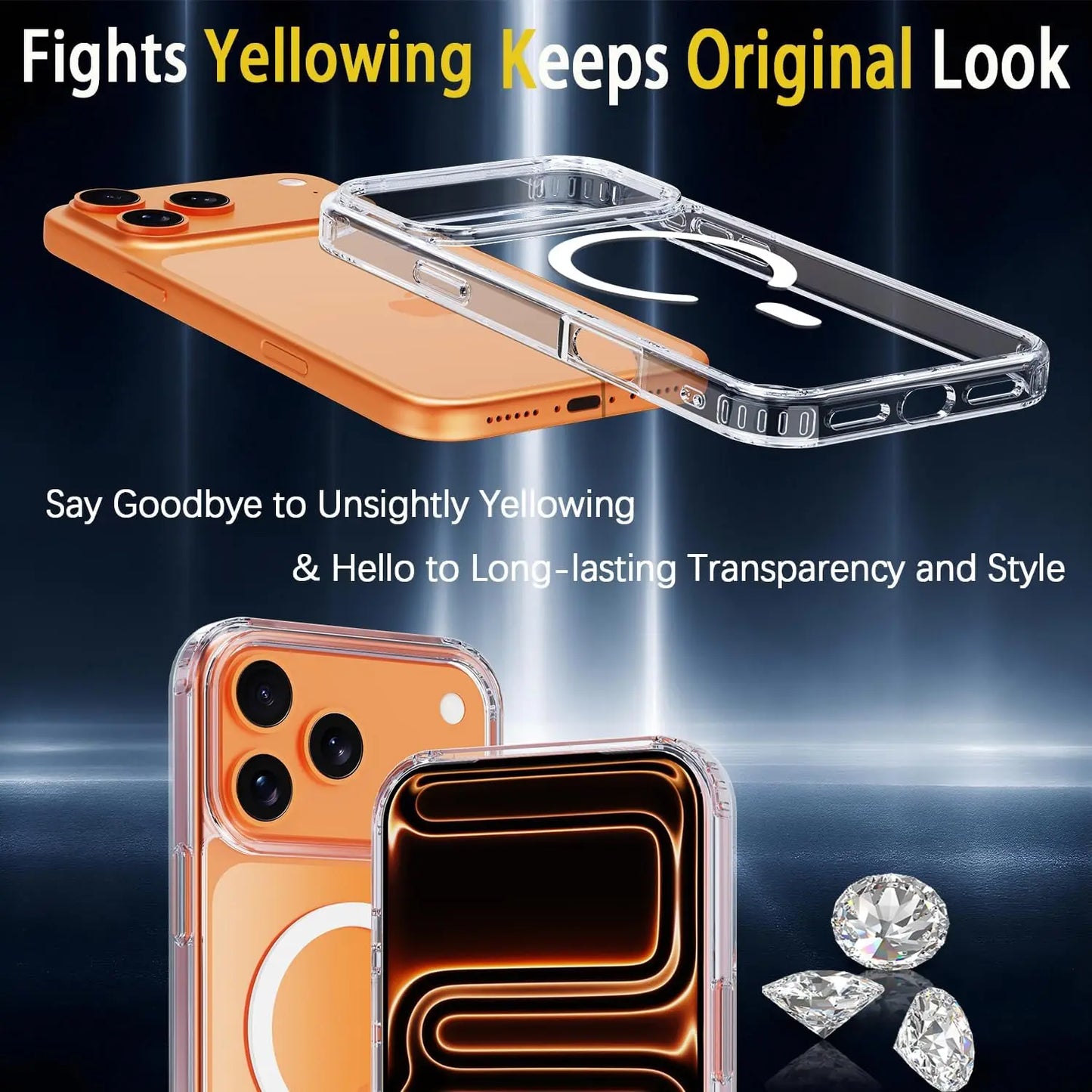Transparent Magnetic for iPhone 17 Pro Max/17 Pro/17/17e/ Case with Privacy Screen Protector,[Non-Yellowing] Shockproof Clear