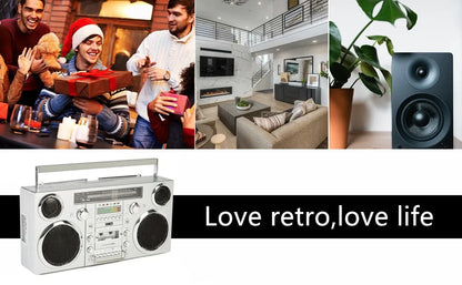 GPO Brooklyn Retro Boombox | Cassette Player, CD Player, Bluetooth Speaker, FM Radio, Portable Stereo System