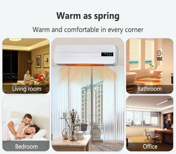 DMWD Wall-mounted remote control heater air warmer home room energy saving heating fan bathroom heating air radiator convector