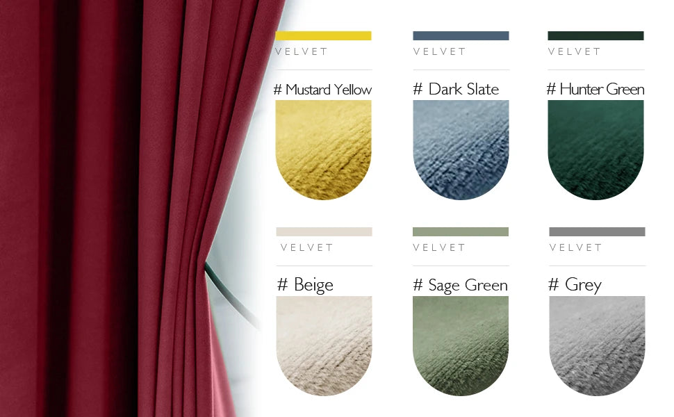 Luxury Velvet Blackout Curtain [1 Panel] Soundproof Room Darkening Drapery Heavyweight Soft Window Panel for Bedroom & Theater