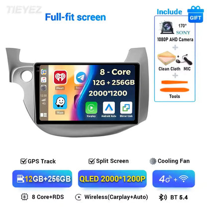 Android 15 Car Radio For Honda Fit Jazz 2008-2013 2din Android 12 Carplay Multimidia Video Player Navigation GPS Head Unit