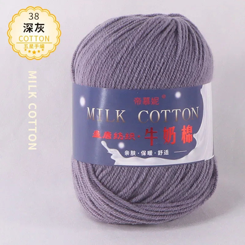 6Pcs Dyed Milk Sweet Soft Cotton Crochet Wool Yarn Thick Yarn Fiber Hand Knitting Wool Crochet Yarn Threads for DIY Sweater