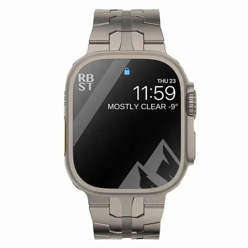 Titanium Strap for Apple Watch Ultra2 49mm 45 46 44mm 38mm 41mm Band Luxury Men's Style Bracelet for IWatch SE 10 9 8 7 6 5 4 3