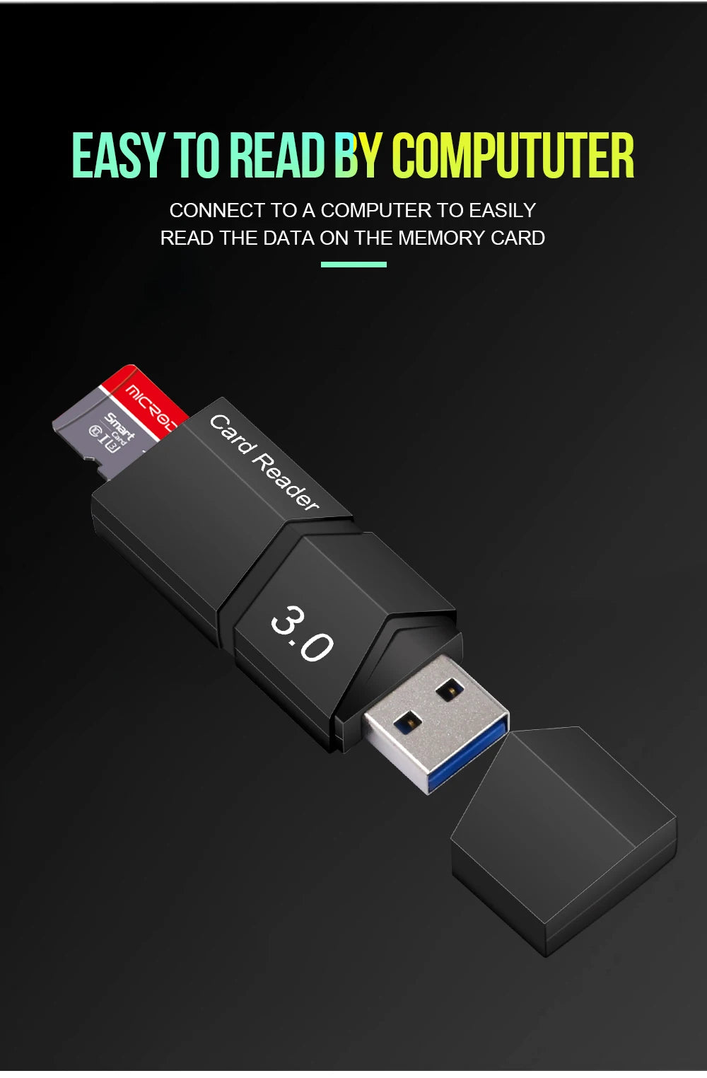 Usb 3.0 / 2.0 Flash TF Memory Card Reader / Micro Mini SD Card Adapter / 2 in 1 USB Card Reader for Micro Card SD Cards