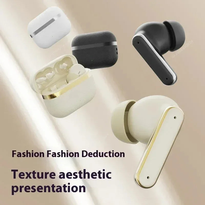 In-Ear Premium Leatherette Earphones Wireless True Headphones Bluetooth Ultra-Long Battery Life Noise Cancellation Technology