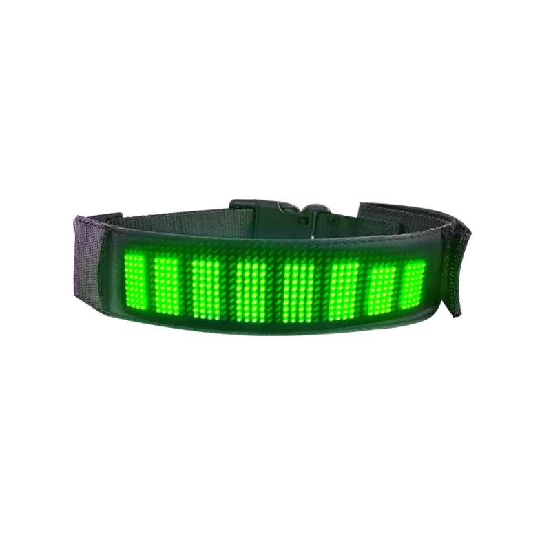 LED Dog Collar DIY ID LED Tag Nameplate Night Glowing Pet Collars Adjustable Safety Puppy Collar for Small Medium Large Dogs