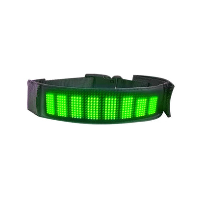 LED Dog Collar DIY ID LED Tag Nameplate Night Glowing Pet Collars Adjustable Safety Puppy Collar for Small Medium Large Dogs