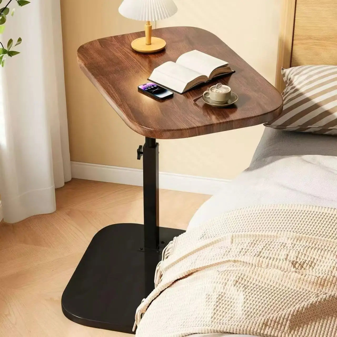Adjustable Sofa Side Table Living Room Household Tea Table Small Coffee Table Bedroom Bedside Table Headboard Storage Rack