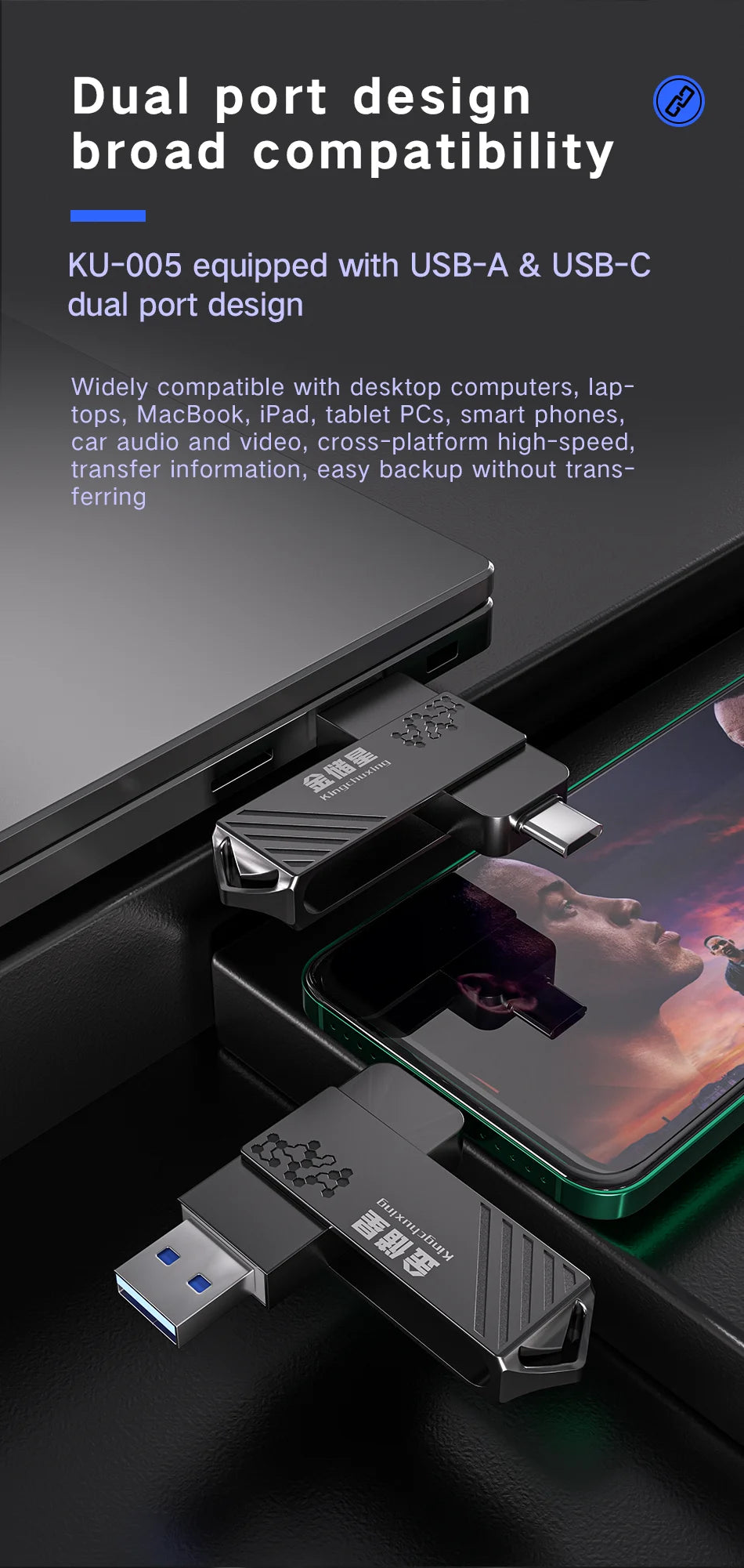 High Speed Solid State USB Drive 1TB Mobile Phone Hard Drive Type-C Dual Interface Mobile Computer Large Capacity USB Drive 512G