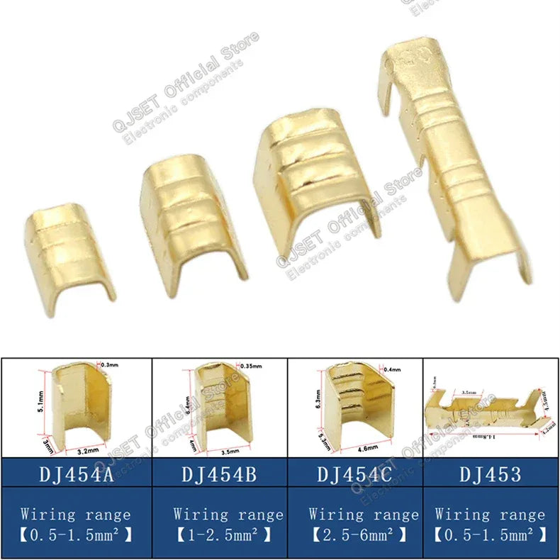 100Pcs DJ454 Wire 0.5-6.0mm² U-shape copper wire crimp terminals Cold pressed connectors Cable lugs for wire splice terminals DJ