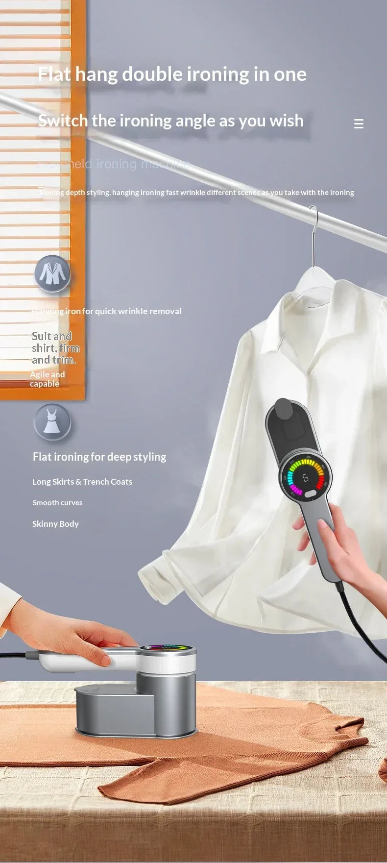 Intelligent Steam Ironing Machine Portable Travel Steamers for Clothes LCD Diplay Screenc Mini Handheld Garment Iron Steamer