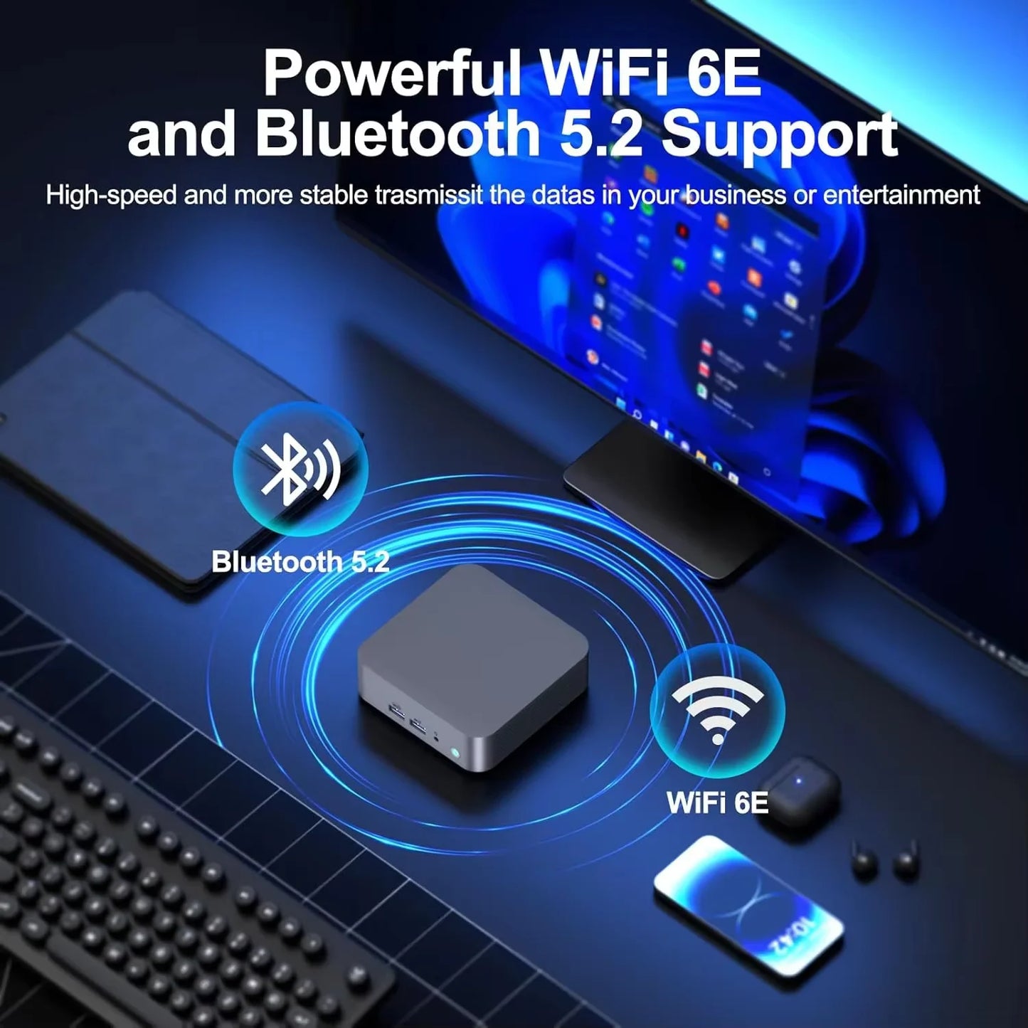 2026 Powerful Mini PC Intel Core I9-8950HK I3-6100 16GB DDR4 1TB SSD Windows 11 WiFi 6 BT5.2 Gaming Office Portable Desktop PC