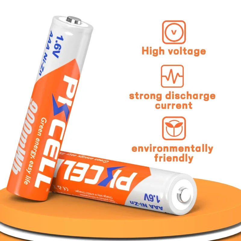 PKCELL 4PC 1.6V 900mWh Ni-Zn AAA Rechargeable Battery AAA batteries pack with NiZn Charger for NIZN AA/AAA Battery