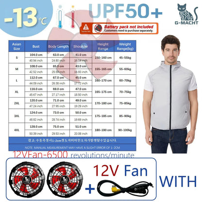 Summer Cooling Vest For Couples Breathable Fan Air Conditioner Jacket Sleeveless Heat Resistant Outdoor Workwear