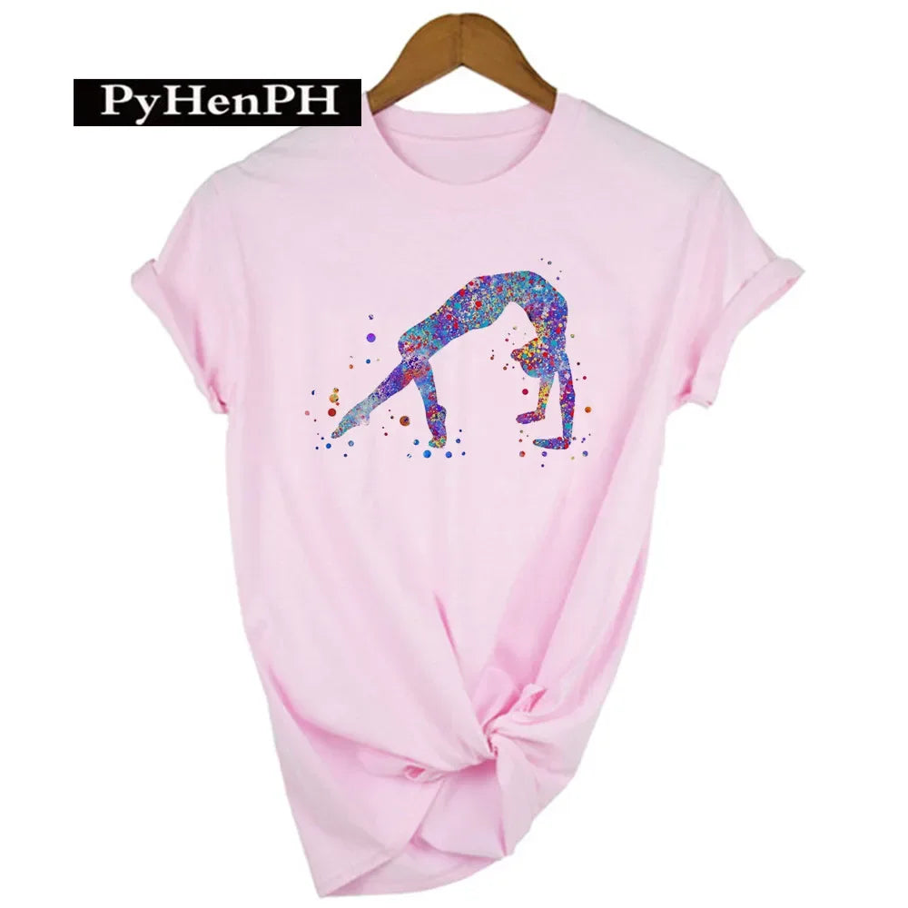Gymnast Dancer T Shirt  Fashion Gymnast Artistic Gymnastics Printed T-shirt for Women Parent-child Clothing Oversized T Shirt
