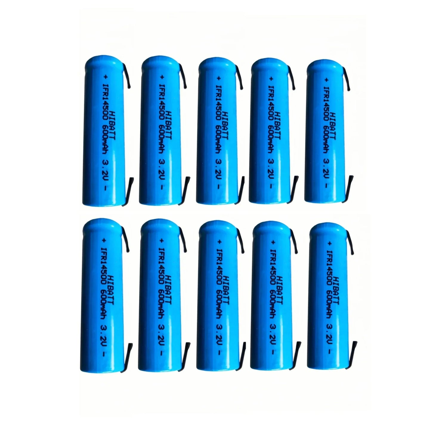 10PCS 14500 LiFePO4 Battery 3.2V 600mAh with solder tabs for Shaver Weight scale Doorbell Mite removal device Microphone Toy