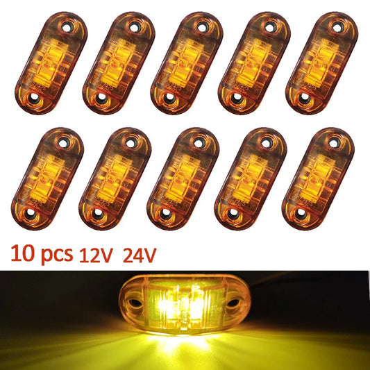 10PCS 2LED Warning Light Lightbar Breakdown Emergency Front Side Marker Light Clearance Lamp Assembly Auto Lamp Car Accessories by PDG ibma