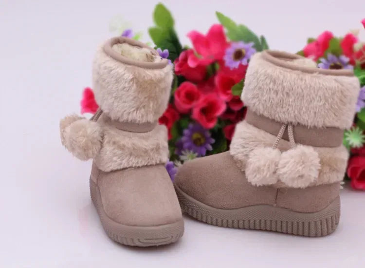 Girls Snow Boots 2019 Winter Comfortable Thick Warm Kids Boots Lobbing Ball Thick Children Autumn Cute Boys Boots Princess Shoes
