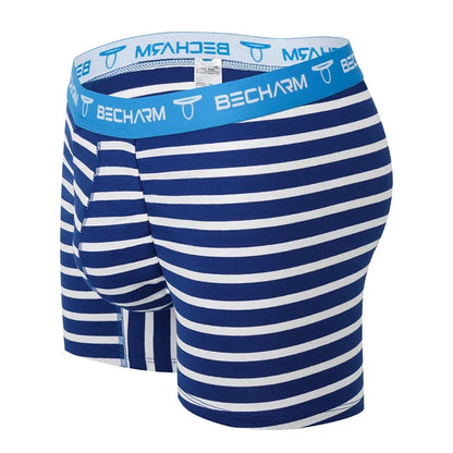 Men's Panties Boxers Shorts Printing Stripe Large Size U-shaped Set of Men Underpants Male Briefs Sexy Clothing Short Loose Long