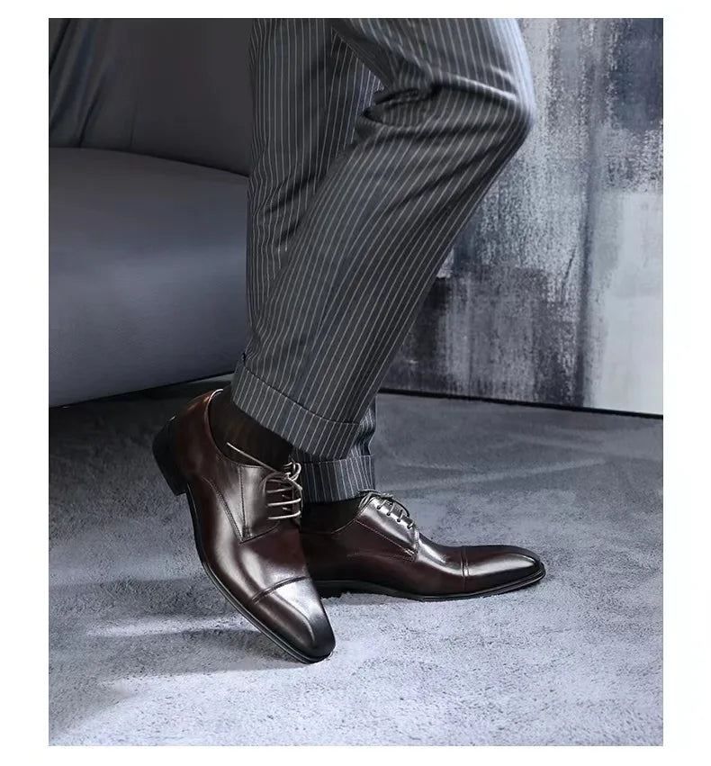 Business Formal Black Leather Shoes Mens Fashion Casual Dress Shoes Classic Italian Formal Oxford Shoes For Men Zapatos Hombre