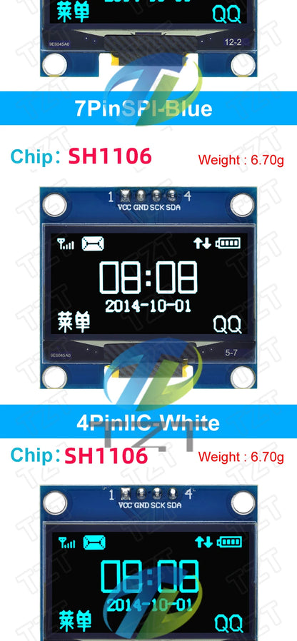 1.3 inch OLED module SPI/IIC I2C Communicate white/blue color 128X64 1.3 inch OLED LCD LED Display Module 1.3" OLED Module