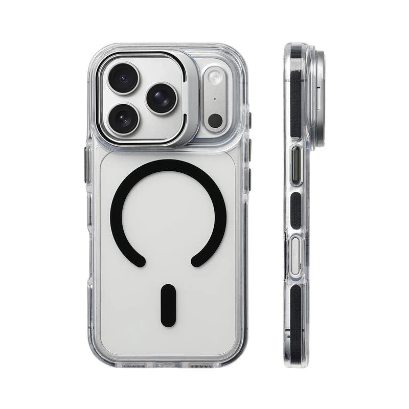 Flip Camera Lens Holder For Magnetic Magsafe Case For iPhone 17Pro 16 16Pro 17 17Pro max Transparent Protective Phone Cover