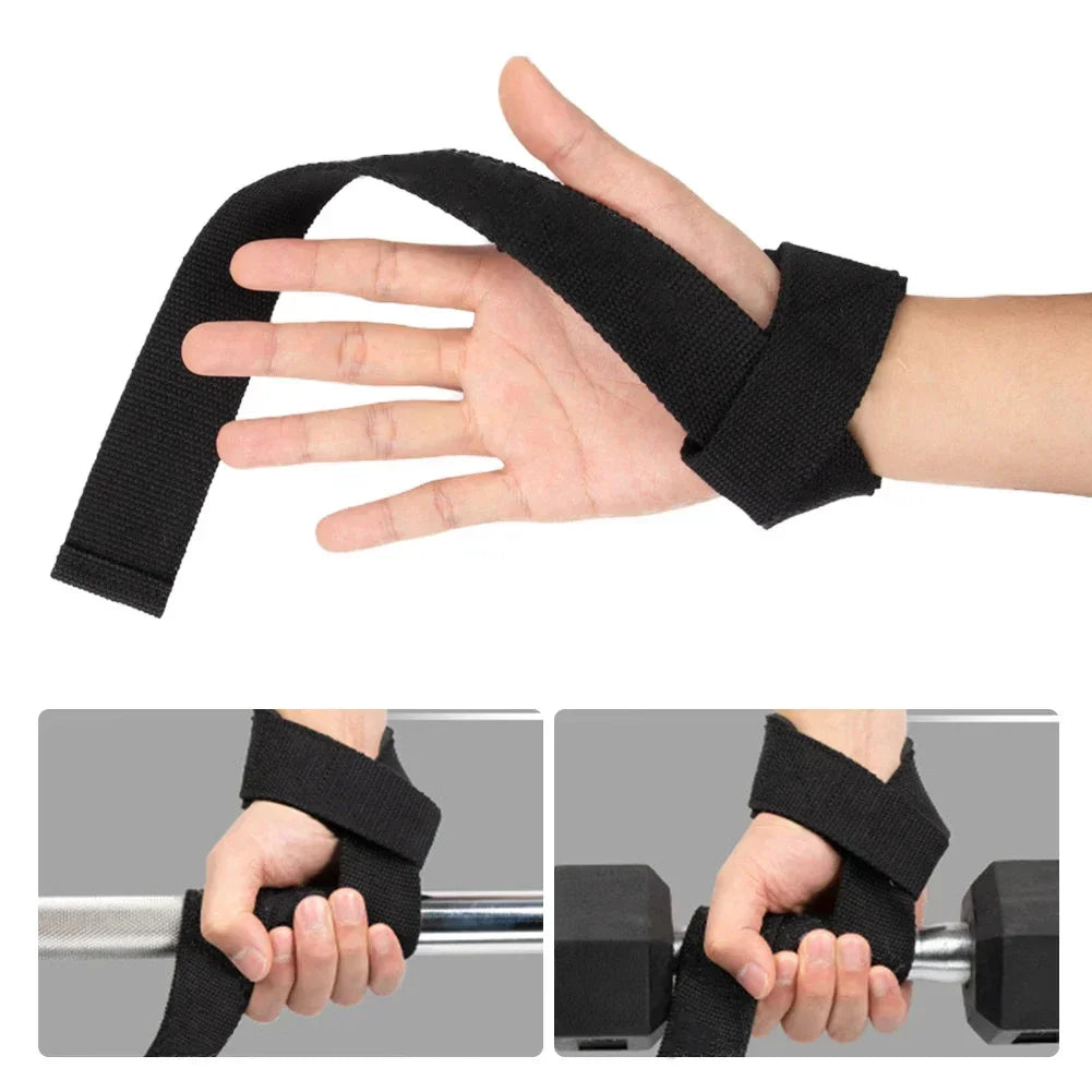 1Pair Non-slip Strap Gym Dumbbell Workout Weights Lifting Straps Crossfit Fitness Equipment Wrist Wrap Lift Exercise Training