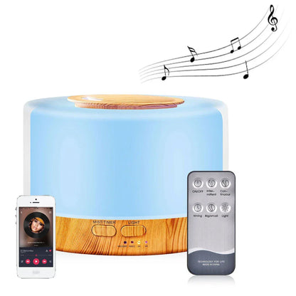 Ultrasonic Cool Mist Humidifier, Aroma Essential Oil Diffuser 7 Color Night Light with Bluetooth Music Speaker, Auto Shut Off