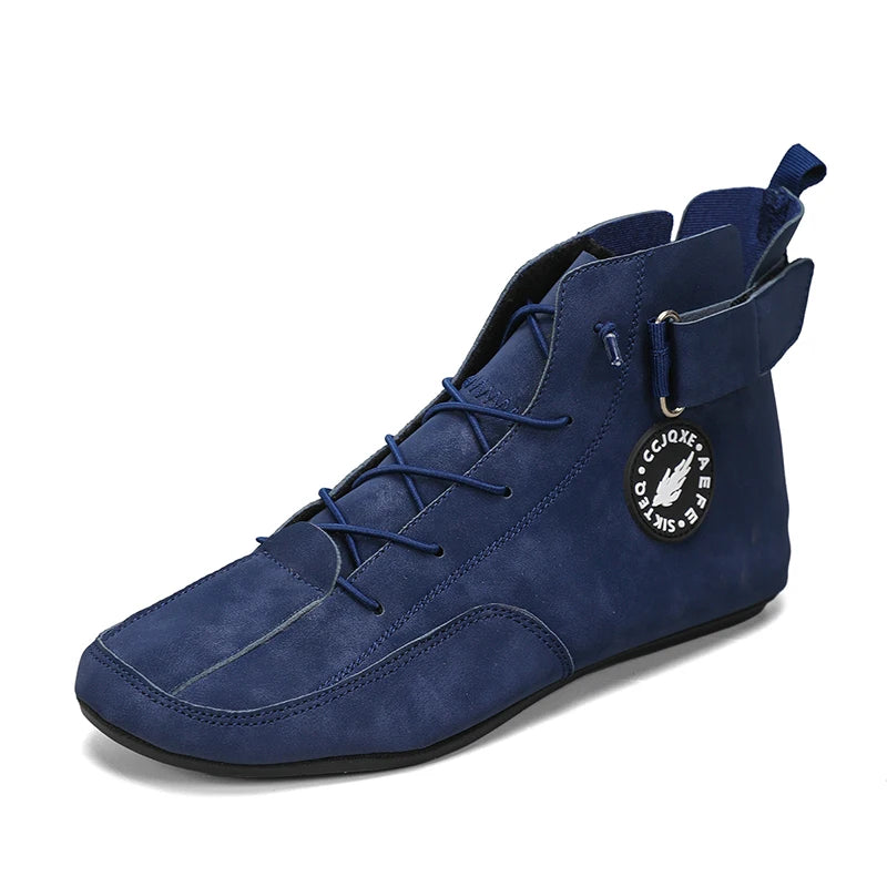 YRZL Men's Shoes Ankle Boots Lightweight Anti-slip Man Casual Walking Shoes Soft Soles Comfortable Breathable Blue Shoes for Men