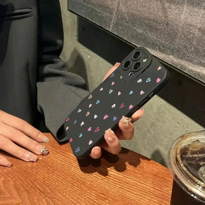 Colorful Small Love Heart Phone Case For Xiaomi Redmi Note 13 12 11 Pro Plus 5G 12S 11S 11 10S Redmi 13C 13 12 4G Silicone Cover