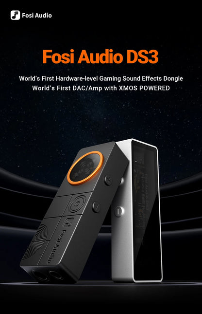 Fosi Audio DS3 DAC Amp Portable HIFI Headphone Amplifer  XMOS XU316 DSD512   dongle dac 4.4mm Balanced/3.5mm Jack