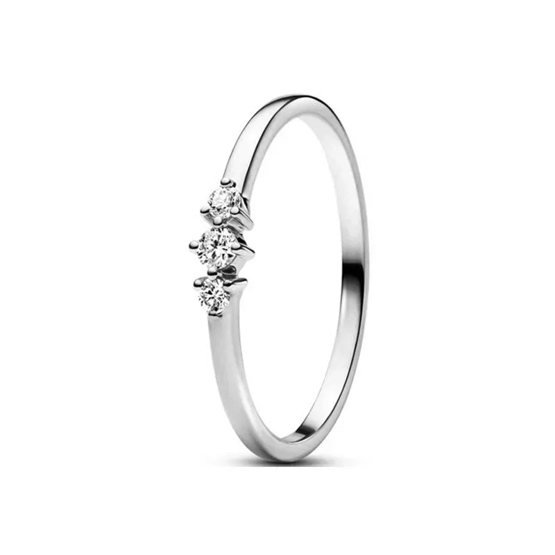 Vintage Moissanite Rings 925 Sterling Silver 6 Claws Cubic Zirconia Heart Crown Rings for Women Anniversary Fine Jewelry Gifts